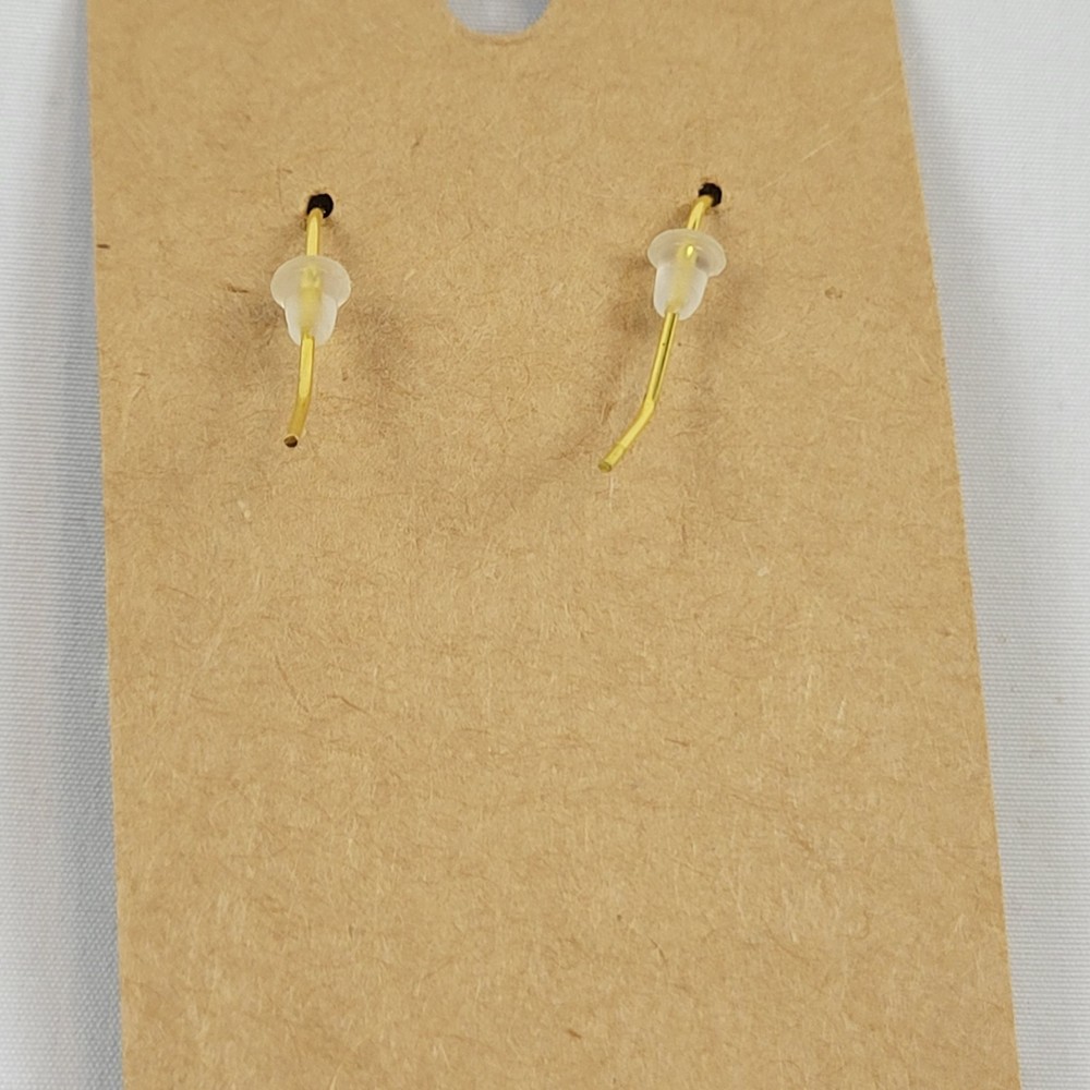 Kitty in Floral Teacups Earrings Dangle Hook Hypoallergic Gold Plated Black - Picture 7 of 11